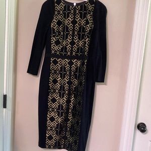 Ted Baker black and gold long sleeve body on dress size 3